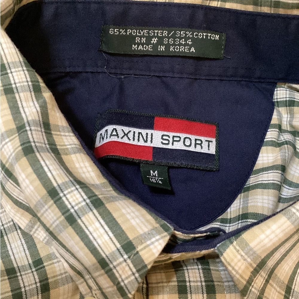Maxini Sport Men Shirt Medium (16 1/4) Plaid Long Sleeves Button Up Casual shirt - Picture 13 of 15